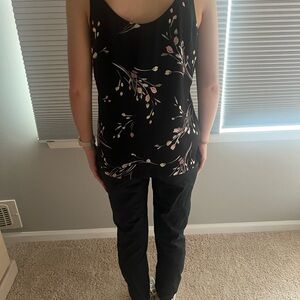 Cute reversible tank, brand new one side floral detail other is polka dot